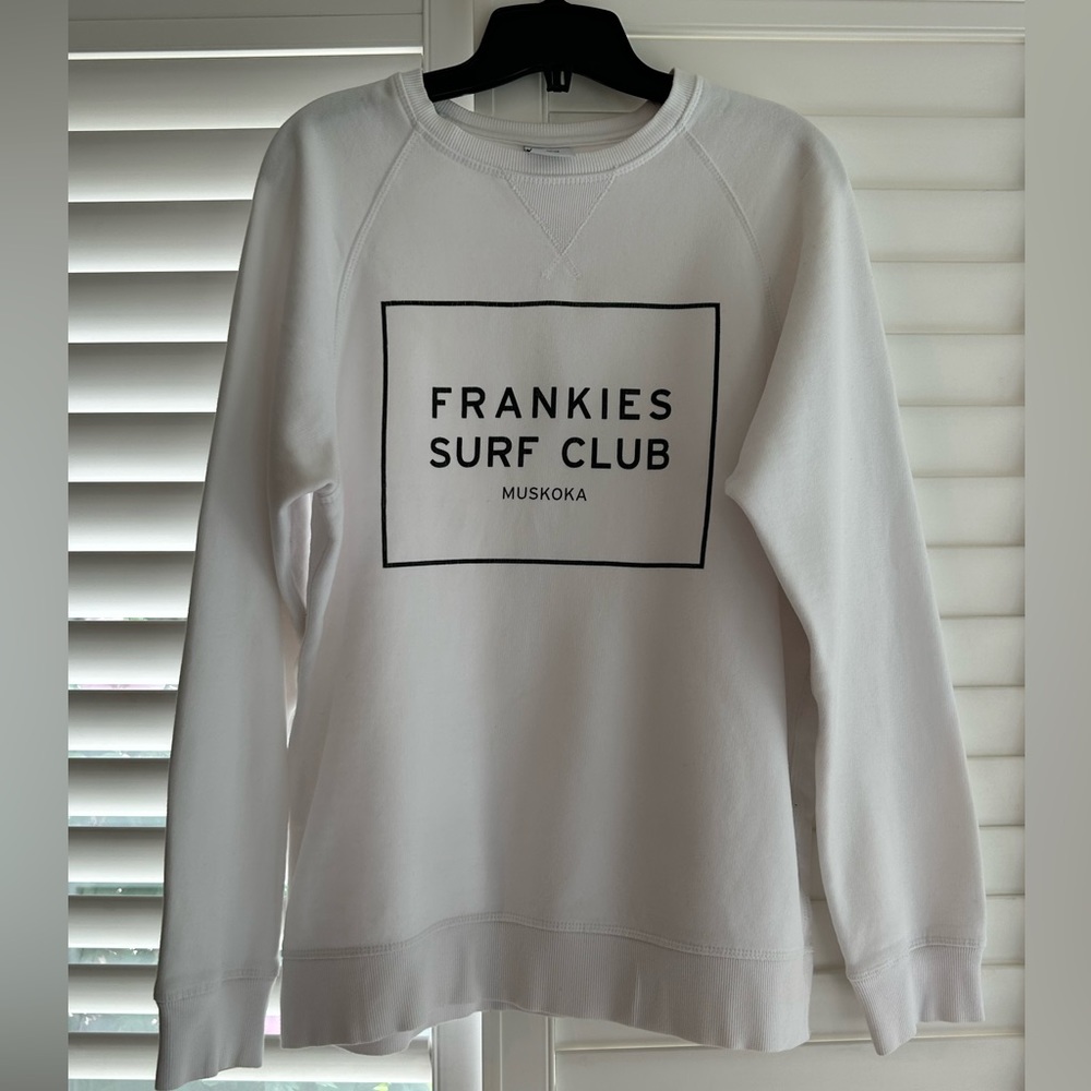 Rare Frankies Surf Club x KOTN White Crew Neck Sweatshirt Size Medium 💯 cotton